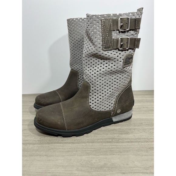 Sorel Major Pull On Boot Brown Leather Perforated Womens Sz 8 - Picture 3 of 9
